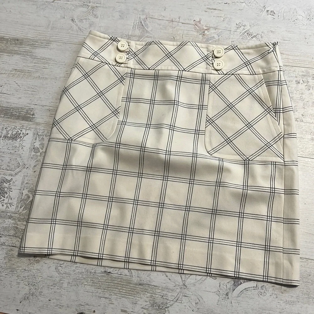 Ann Taylor Loft Plaid Skirt Side Zipper size 6